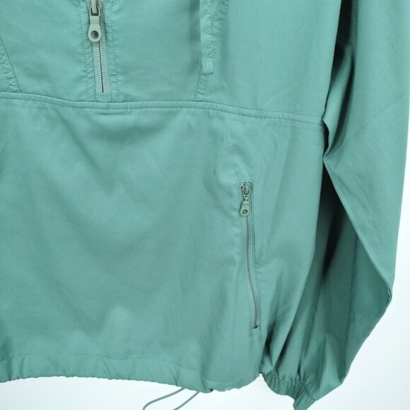 Girlfriend Collective Women 4 Polyester Lightweight Jacket Hooded Green Half Zip - Picture 6 of 7
